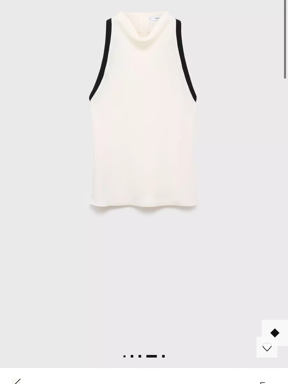 Mango Cream Tank with Black Arm Trim